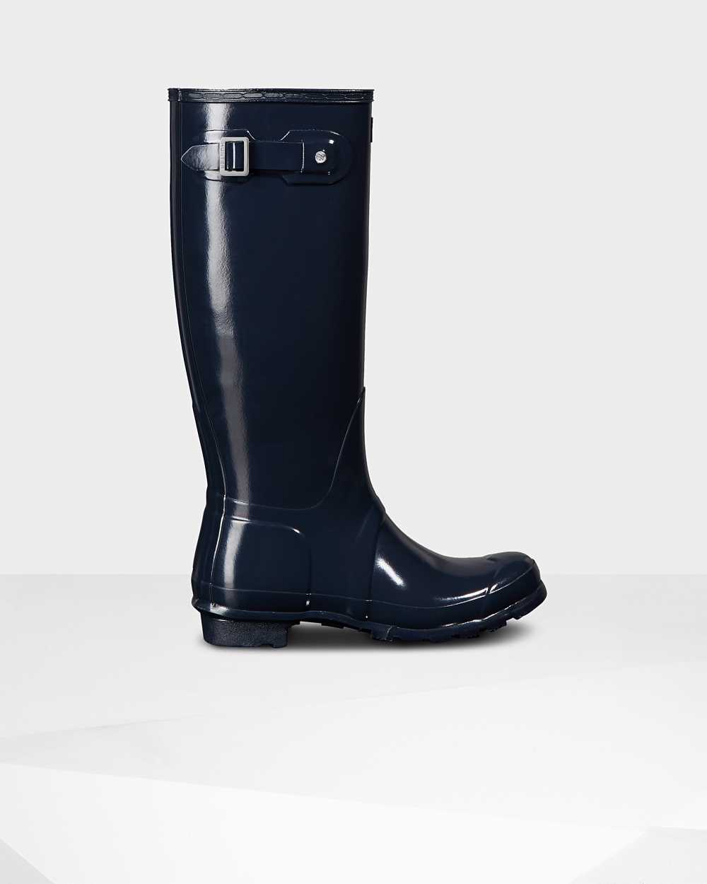 Stivali Pioggia Hunter Original Tall Gloss Donna - Blu Marino | 296-525051 IT